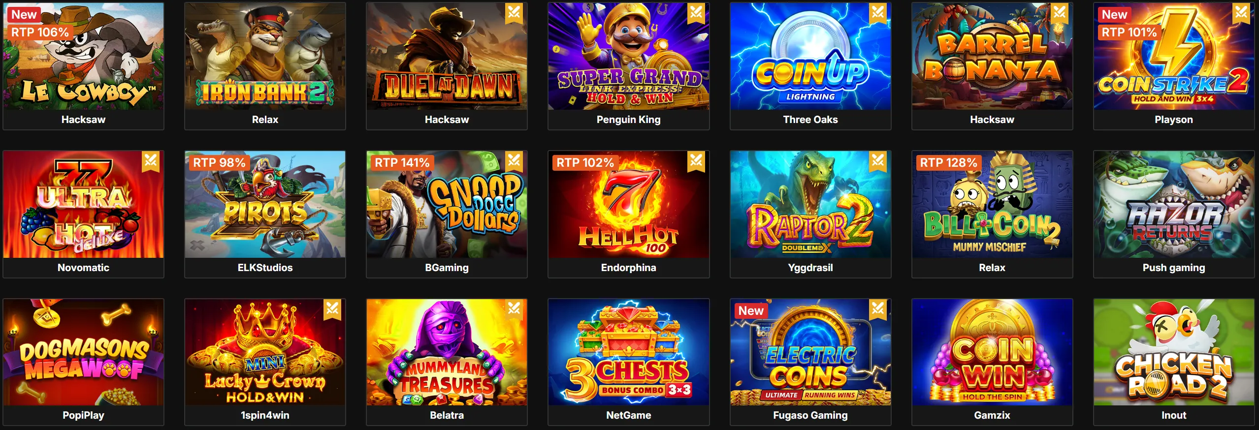 Nika Spin Casino populaire games