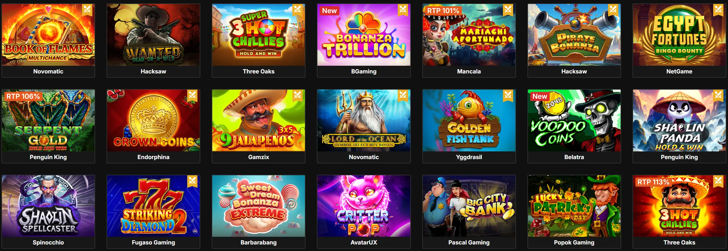 Nika Spin Casino slots lobby